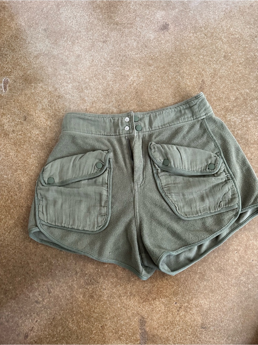 Olive Green Women's Utility Pocket Shorts